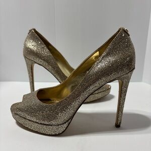 MICHAEL Michael Kors Gold Glitter Heels